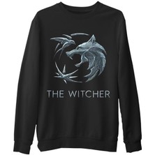 Lord T-Shirt The Witcher - Wolf Siyah Erkek Kalın Sweatshirt