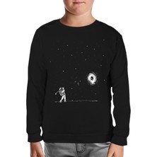 Lord T-Shirt Uzay - Golf Siyah Çocuk Sweatshirt