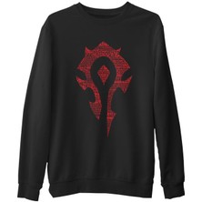 Lord T-Shirt World Of Warcraft - Silver Moon Siyah Erkek Kalın Sweatshirt