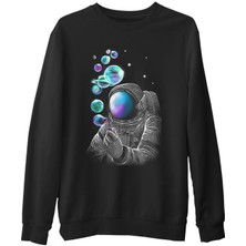 Lord T-Shirt Space Baloon Siyah Erkek Kalın Sweatshirt