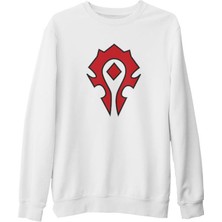 Lord T-Shirt World Of Warcraft - Horde Beyaz Kalın Sweatshirt
