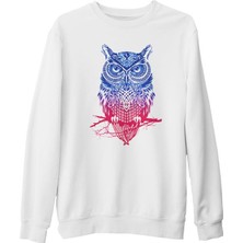 Lord T-Shirt Baykuş Beyaz Kalın Sweatshirt