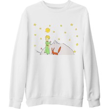 Lord T-Shirt Küçük Prens - Gezegen Beyaz Kalın Sweatshirt