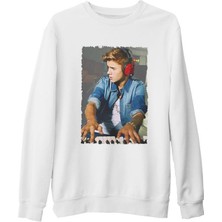 Lord T-Shirt Justin Bieber - Board Beyaz Kalın Sweatshirt