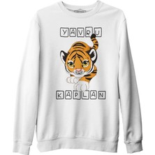 Lord T-Shirt Yavru Kaplan Beyaz Kalın Sweatshirt