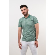 Akçaylar Polo Yaka Slimfit Desenli Erkek T-Shirt
