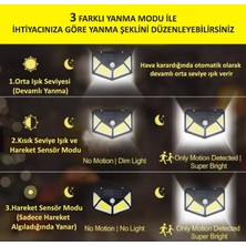 Technosmart 114 Ledli Solar Güneş Enerjili Bahçe Aydınlatması Hareket Sensörlü Lamba 3 Modlu Cob Led