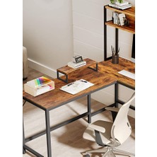 Decovizyon Metal Ahşap  Monitör Yükseltici Stand Kahverengi