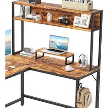 Decovizyon Metal Ahşap  Monitör Yükseltici Stand Kahverengi
