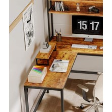 Decovizyon Metal Ahşap  Monitör Yükseltici Stand Kahverengi