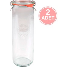 Weck 600 ml Silindir Cam Saklama Kavanozu 2 Adet