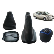 İst-Oto Renault Clio 2 Sedan Vites Körüğü ve Vites Topuzu Takım Mavi Cam Kapak