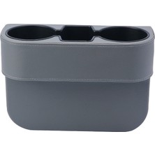 Techmaster Araç Için Koltuk Yanı Arası Deri Bardak Bardaklık Tutucu Gri