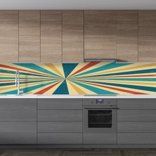 Sticker Art Mutfak Tezgah Arası Folyo Fayans Kaplama Folyosu Retro 60 x 200