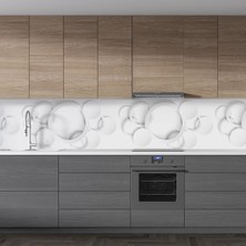 Sticker Art Mutfak Tezgah Arası Folyo Fayans Kaplama Folyosu Beyaz Yuvarlak Desenler 60 x 400