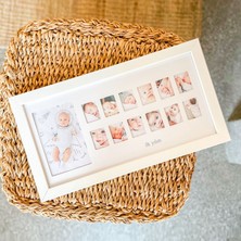 Fufizu Ilk Yılım Fotoğraf Anı Çerçevesi - Dekoratif Bebek Odası 12 Aylık Resim Hatıra Çerçevesi
