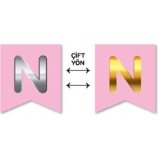 Festivall Çift Taraflı Harf Banner Gold/gümüş Pembe N