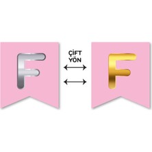 Festivall Çift Taraflı Harf Banner Gold/gümüş Pembe F