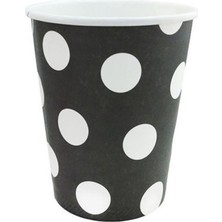 Festivall Siyah Puantiyeli Karton Bardak 8'li