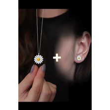 Parmas Design Papatya Tasarım Mineli 925 Ayar Gümüş Kadın Set
