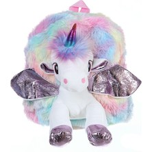 Miracle Qiji Sevimli Unicorn Peluş Okul Çantası (Yurt Dışından)