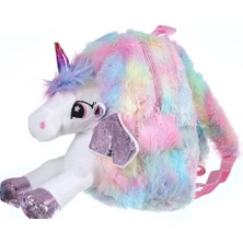 Miracle Qiji Sevimli Unicorn Peluş Okul Çantası (Yurt Dışından)