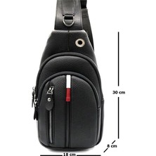 Newish Deri Usd Kulaklık Çıkışlı Çapraz Bady Bag Göğüs Ve Omuz Çantası new132 - Siyah