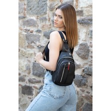 Newish Deri Usd Kulaklık Çıkışlı Çapraz Bady Bag Göğüs Ve Omuz Çantası new132 - Siyah