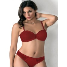 Pemilo Kadın 510655 Desteksiz  Basic Sütyen Takım Bordo