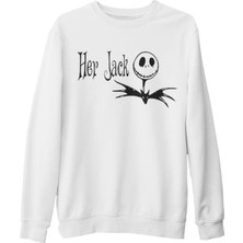 Lord T-Shirt Her Sally His Jack - Jack Beyaz Kalın Sweatshirt
