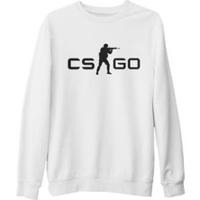Lord T-Shirt Counter Strike - Cs Logo Beyaz Kalın Sweatshirt