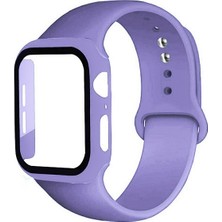 Ally Apple Watch Uyumlu 4-5-6 44MM Silikon Kordon Kayış ve Ekran Koruyucu Kılıf