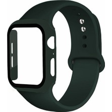 Ally Apple Watch Uyumlu 4-5-6 44MM Silikon Kordon Kayış ve Ekran Koruyucu Kılıf