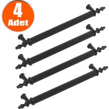 BADEM10 Ovacık Çekmece Dolap Kapak Kulpu Kulbu 192 mm Siyah Metal Kulp (4 Adet)