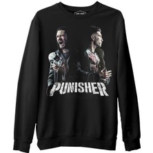 Lord T-Shirt Punisher - Fight Siyah Erkek Kalın Sweatshirt