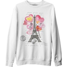 Lord T-Shirt Paris - L'amour Beyaz Erkek Kalın Sweatshirt