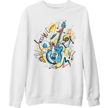 Lord T-Shirt Gitar - Kandinsky Beyaz Kalın Sweatshirt