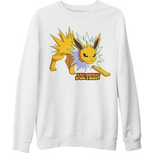 Lord T-Shirt Pokemon Go - Jolteon Beyaz Kalın Sweatshirt