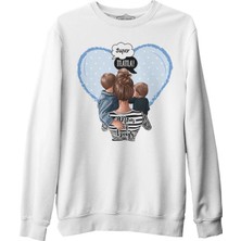 Lord T-Shirt Mom Of Boys Anneler Günü Beyaz Unisex Kalın Sweatshirt