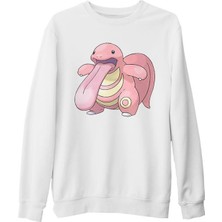 Lord T-Shirt Pokemon - Lickitung Beyaz Kalın Sweatshirt