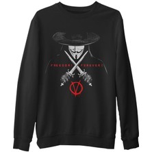 Lord T-Shirt V For Vendetta - Freedom  Siyah Erkek Kalın Sweatshirt