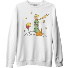 Lord T-Shirt Küçük Prens - Gezegen Beyaz Erkek Kalın Sweatshirt