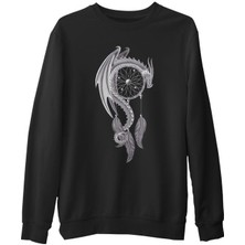 Lord T-Shirt Dreamcatcher - Düş Kapanı  Siyah Erkek Kalın Sweatshirt