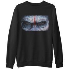 Lord T-Shirt Maymunlar Gezegeni  Siyah Erkek Kalın Sweatshirt