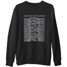 Lord T-Shirt Meow Division  Siyah Erkek Kalın Sweatshirt