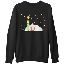 Lord T-Shirt Küçük Prens - Moon And Back  Siyah Erkek Kalın Sweatshirt