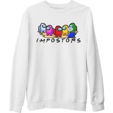 Lord T-Shirt Among Us - Impostors Beyaz Kalın Sweatshirt