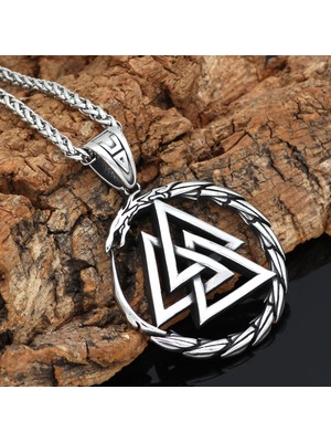 Viking Valknut Iskandinav Mitolojisi Ouroboros Nordik 316L Kolye