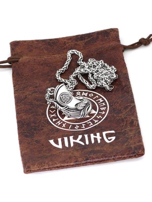 Viking Oseberg Gemi Tasarım Iskandinav Valknut Simgeli Gokstad 316L Kolye