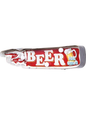 Aydınlı Beer Yön Tabelası Pano Vintage LED Ampülü